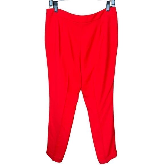 Lafayette 148 New York Clinton Cuffed Pants Red Creased Trousers Size 6 - Picture 3 of 16